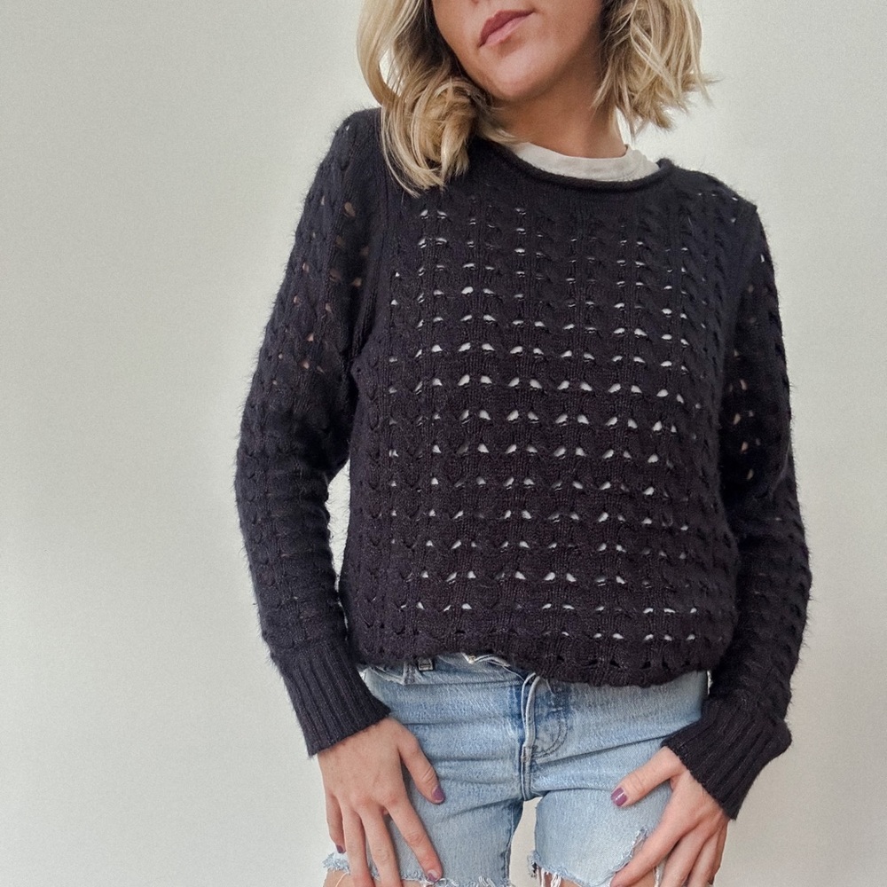 Open knit pull over sweater